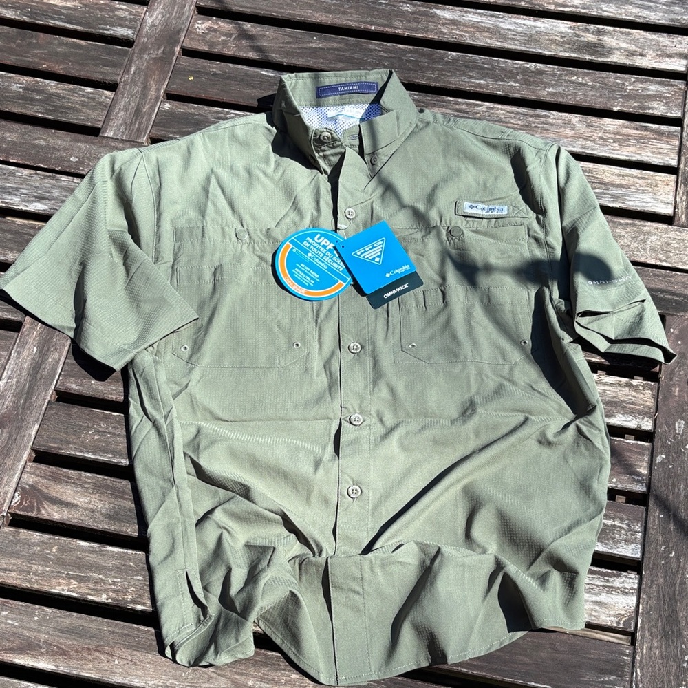 Columbia Men's Short-Sleeve Tamiami Omni-Shade™ Button-Up Shirt - Olive Green